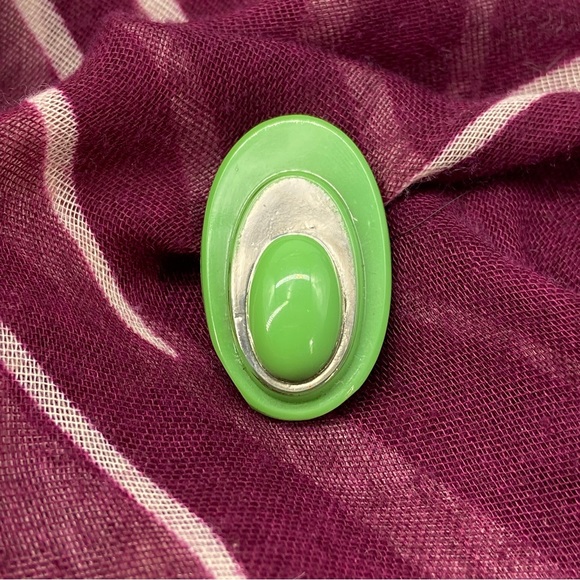 Vintage Art Deco Poured Glass Dress Clip Pin - Picture 2 of 15